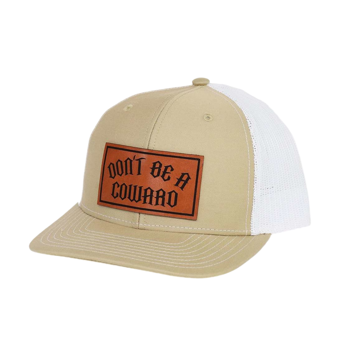 Don't Be A Coward Leather SnapBack - hdlm.brgnd