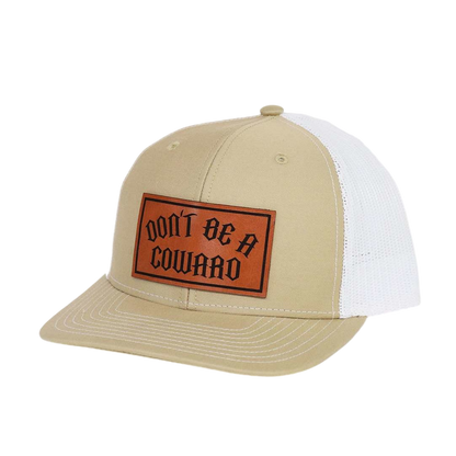 Don't Be A Coward Leather SnapBack - hdlm.brgnd