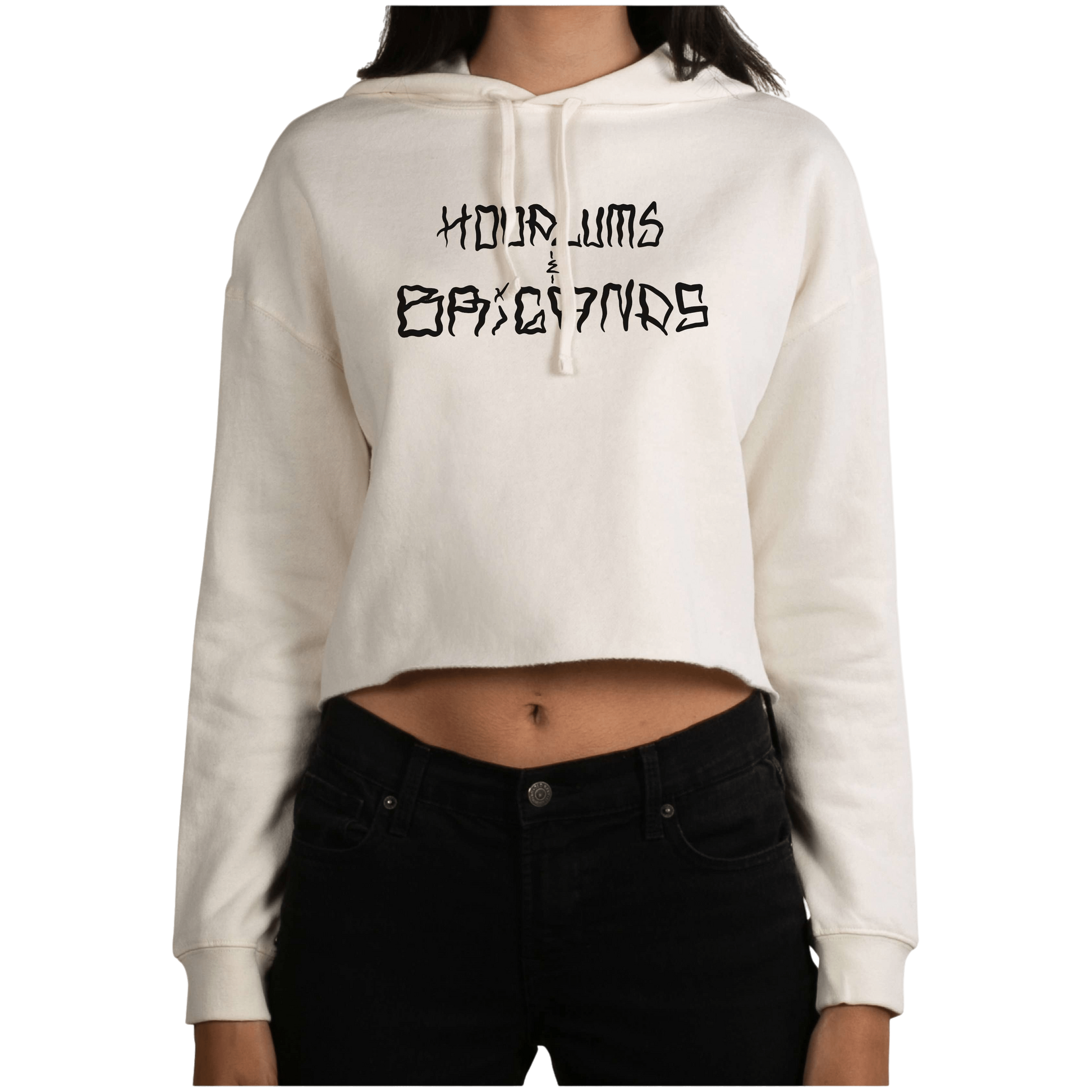 Hoodlums & Brigands Logo Crop Hoodie - hdlm.brgnd