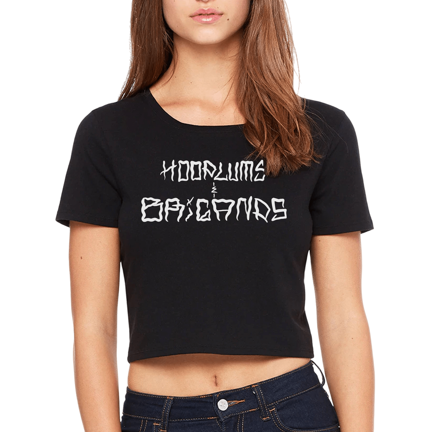 Hoodlums & Brigands Logo Crop Top - hdlm.brgnd