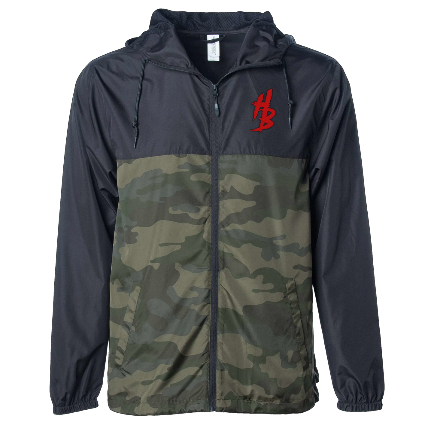 Black & Forest Camo Lightweight Windbreaker - hdlm.brgnd