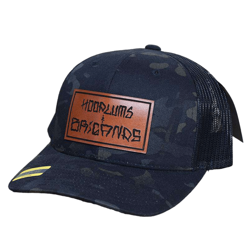 Hoodlums & Brigands Logo Leather Snapback - hdlm.brgnd