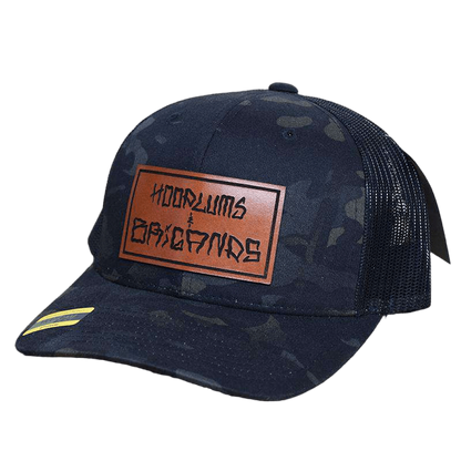 Hoodlums & Brigands Logo Leather Snapback - hdlm.brgnd