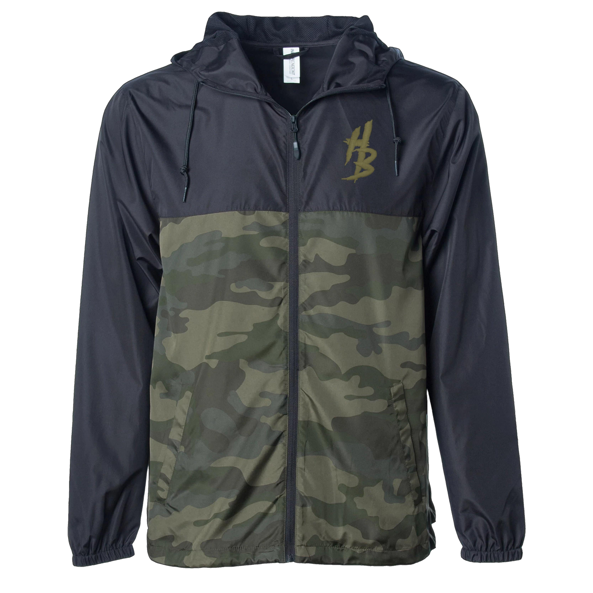 Black & Forest Camo Lightweight Windbreaker - hdlm.brgnd