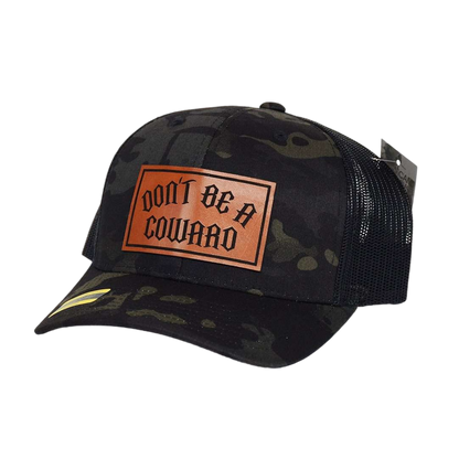 Don't Be A Coward Leather SnapBack - hdlm.brgnd